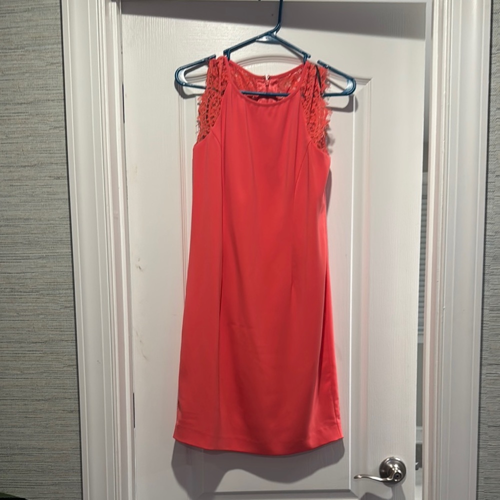 Laundry By Shelli Segal Pink Halter Sheath Midi Dress